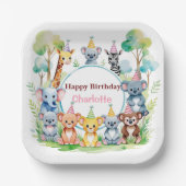 Assiettes En Carton Far One mignonne Jungle Animal anniversaire enfant (Recto)