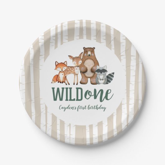 Assiettes En Carton Far Un Bois Animal Première Plat Papier Anniversai (Devant)