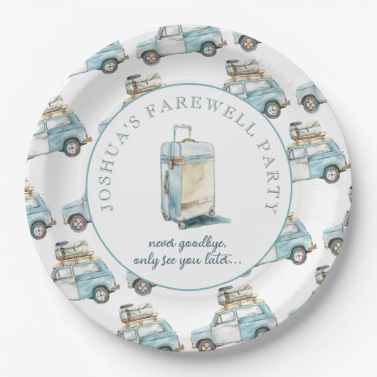 Assiettes En Carton Farewell Grad Cute Car Partir Fête (Devant)