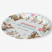 Assiettes En Carton Farm Barnyard Animaux Confetti Anniversaire Garçon (Angle)