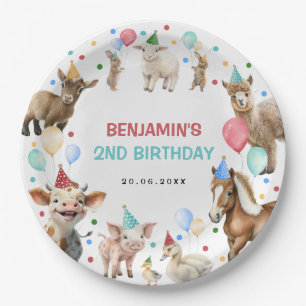 Assiettes En Carton Farm Barnyard Animaux Confetti Anniversaire Garçon