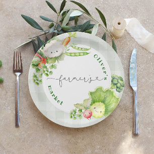 Assiettes En Carton Farmers anniversaire de enfant de marché