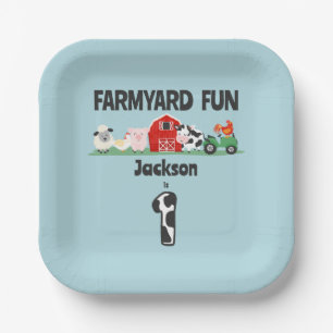 Assiettes En Carton Farmyard Amusement 1er anniversaire ferme Animal E