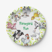 Assiettes En Carton Farmyard Animaux Amusants Anniversaire (Devant)