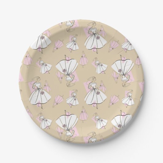 Assiettes En Carton Fashion Bride Neutral Group Plaques multipapier (Devant)