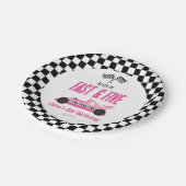 Assiettes En Carton Fast & Five Pink Race Car 5ème anniversaire (Angle)