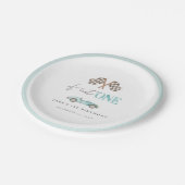 Assiettes En Carton Fast ONE Baby Blue Retro Race Plaques de papier vo (Angle)