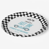 Assiettes En Carton Fast One Blue Race Car 1ère fête d'anniversaire (Angle)