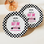 Assiettes En Carton Fast One Pink Race Car Premier Anniversaire<br><div class="desc">C'est un Fast One Pink Race Car First 1st Birthday Party Paper Plates!</div>