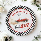 Assiettes En Carton Fast One Red race car Garçon 1er Birthday Balloon