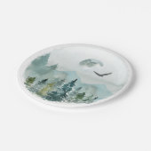 Assiettes En Carton Faucon de lune de plantes vertes de brume de forêt (Angle)