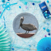Assiettes En Carton Faune Brown Pelican Water Photo (Fête)