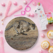 Assiettes En Carton Faune Cheetah Running Photo (Fête)