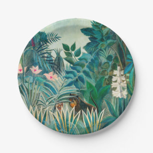 Assiettes En Carton Faune dans la peinture tropicale de la jungle