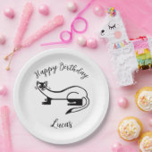 Assiettes En Carton Faune - FERRET à pieds noirs -Joyeux anniversaire- (Fête)
