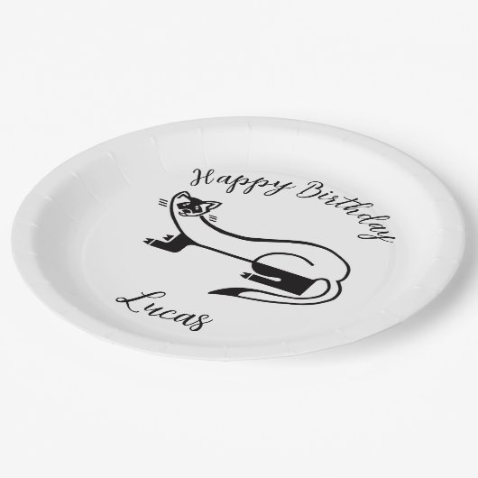 Assiettes En Carton Faune - FERRET à pieds noirs -Joyeux anniversaire- (Angle)