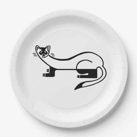 Assiettes En Carton Faune - FERRET à pieds noirs - Nature - Fête (Devant)