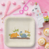 Assiettes En Carton Faune sauvage de Cute Dinosaure (Fête)