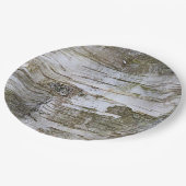 Assiettes En Carton Faux Birch Tree Bark Texture Look Motif (Angle)