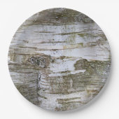 Assiettes En Carton Faux Birch Tree Bark Texture Look Motif (Devant)
