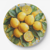 Assiettes En Carton Faux citrons siciliens 3D (Devant)