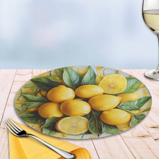 Assiettes En Carton Faux citrons siciliens 3D