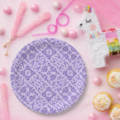Assiettes En Carton Faux Crochet Mauve (Fête)