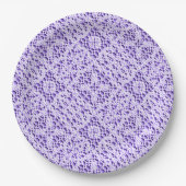 Assiettes En Carton Faux Crochet Mauve (Devant)