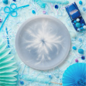 Assiettes En Carton Faux De Neige Blanc Fraîche Sur Bleu (Fête)