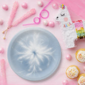 Assiettes En Carton Faux De Neige Blanc Fraîche Sur Bleu (Fête)