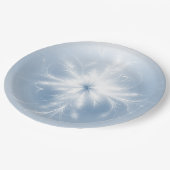 Assiettes En Carton Faux De Neige Blanc Fraîche Sur Bleu (Angle)