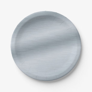 Assiettes En Carton Faux fond en argent brossé