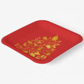Assiettes En Carton Faux Gold Foil Poinsettias Christmas Trees (Angulaire)