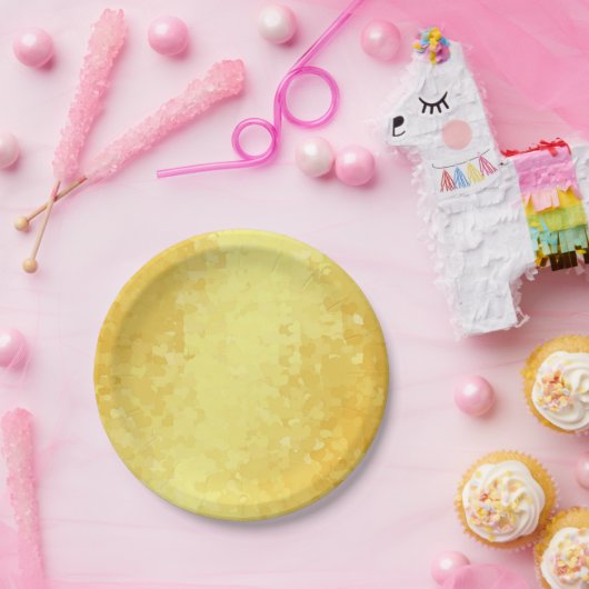 Assiettes En Carton Faux Gold Hearts Personnalisé Plaque en papier rom (Fête)