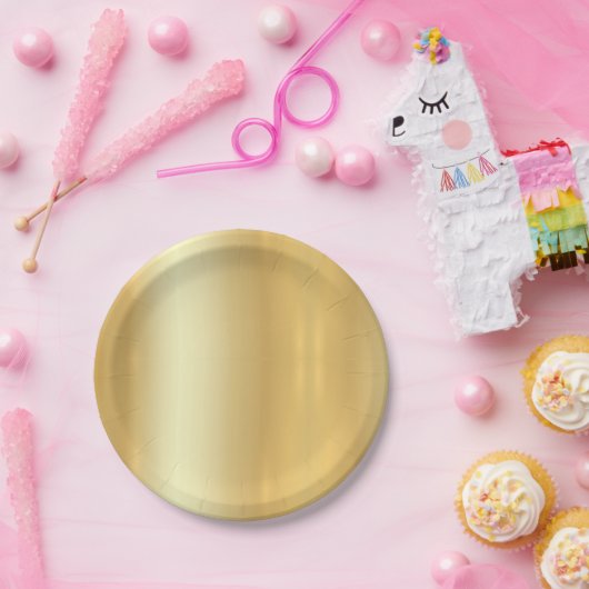 Assiettes En Carton Faux Gold tendance Élégant Simple Design Modèle (Fête)