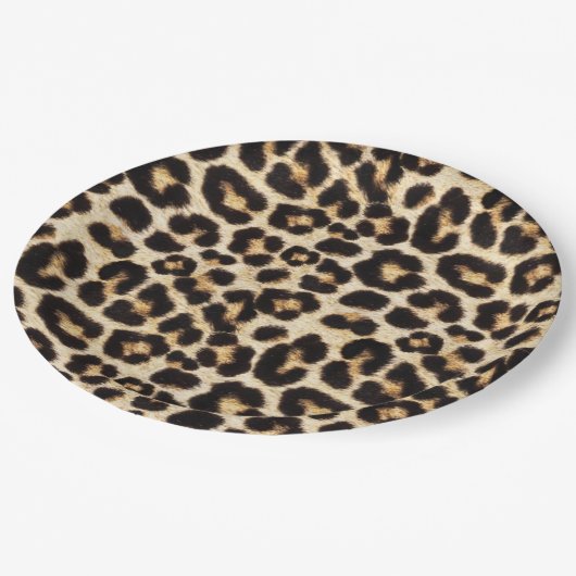 Assiettes En Carton Faux Leopard Fur (Angle)