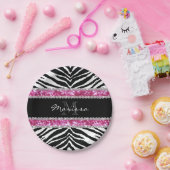 Assiettes En Carton Faux Parties scintillant monogramme Bling Rhinesto (Fête)