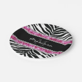 Assiettes En Carton Faux Parties scintillant monogramme Bling Rhinesto (Angle)