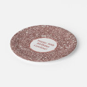 Assiettes En Carton Faux Rose Parties scintillant or Texture Look & Cu (Angle)