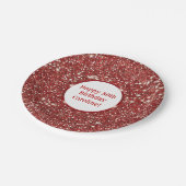 Assiettes En Carton Faux Rouge Parties scintillant texture Look avec t (Angle)