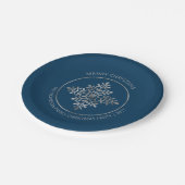 Assiettes En Carton Faux Silver Foil Flèche De Neige Sur Bleu (Pas Vér (Angle)