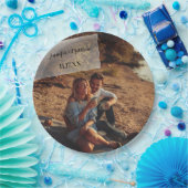 Assiettes En Carton Faux Vellum Photo Overlay Mariage personnalisé (Fête)