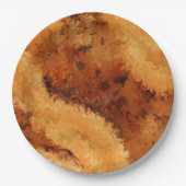 Assiettes En Carton Faux Walnut Burel Pattern  (Devant)