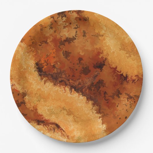 Assiettes En Carton Faux Walnut Burel Pattern  (Devant)