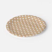Assiettes En Carton Faux Wood | Plaque de papier Motif de Coeurs blanc (Angle)