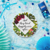 Assiettes En Carton Faveur florale de mariage heureusement pour (Fête)