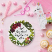 Assiettes En Carton Faveur florale de mariage heureusement pour (Fête)