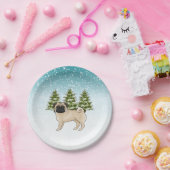 Assiettes En Carton Fawn Carlin joli dessin Chien Snowy Forêt d'hiver (Fête)