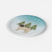Assiettes En Carton Fawn Carlin joli dessin Chien Snowy Forêt d'hiver (Angle)