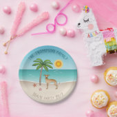 Assiettes En Carton Fawn Italien Greyhound À Tropical Summer Beach (Fête)
